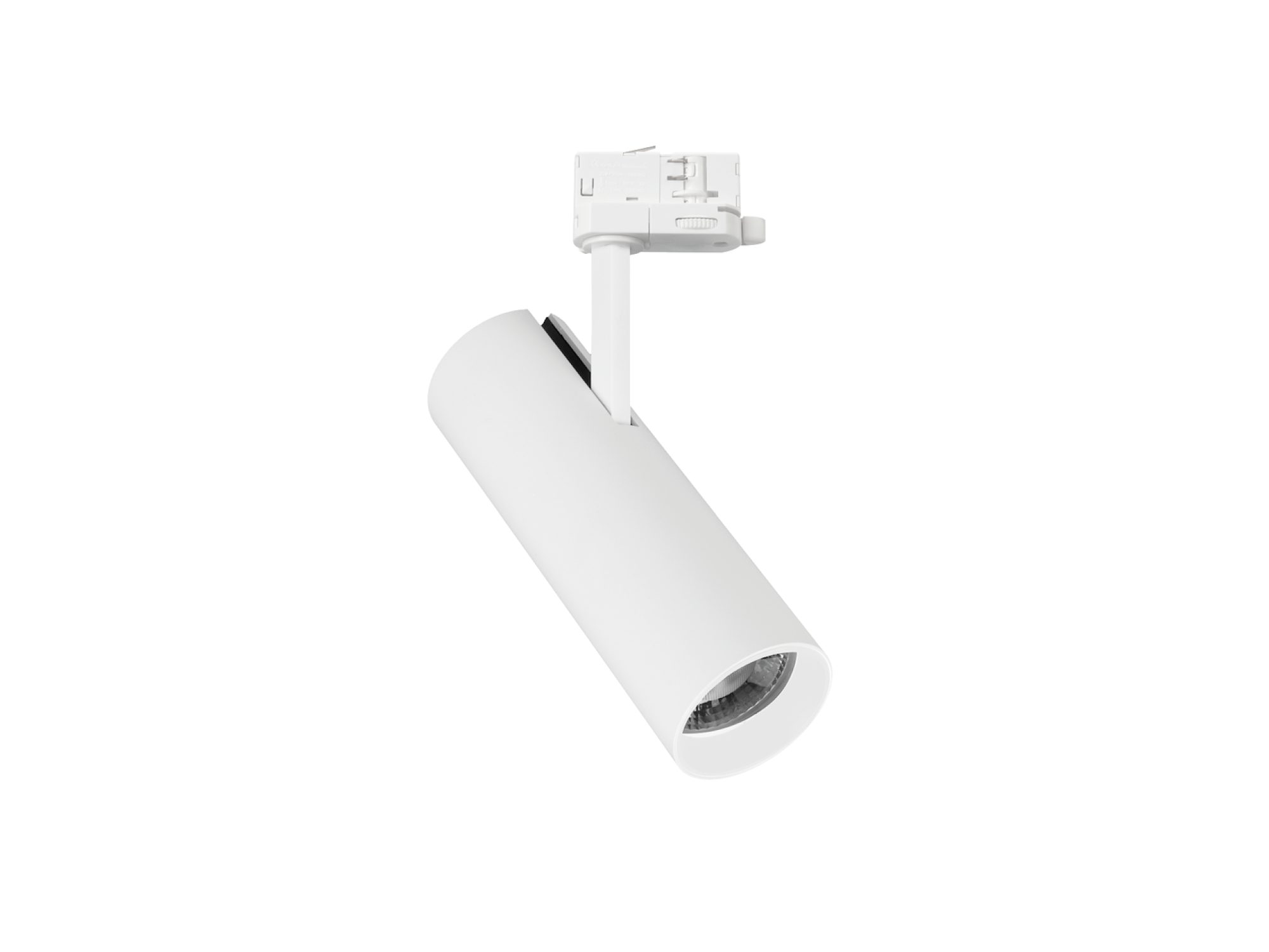 Biały reflektor LED 35 W do szyny trójobwodowej na białym tle