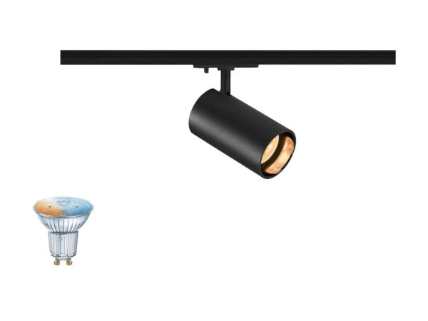 Reflektor do szyny Asto Tube Smart Set czarny ze smart żarówką GU10 Zigbee