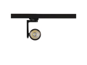 Miniaturka 1 - Czarny reflektor szynowy LED 30 W – front z adapterem