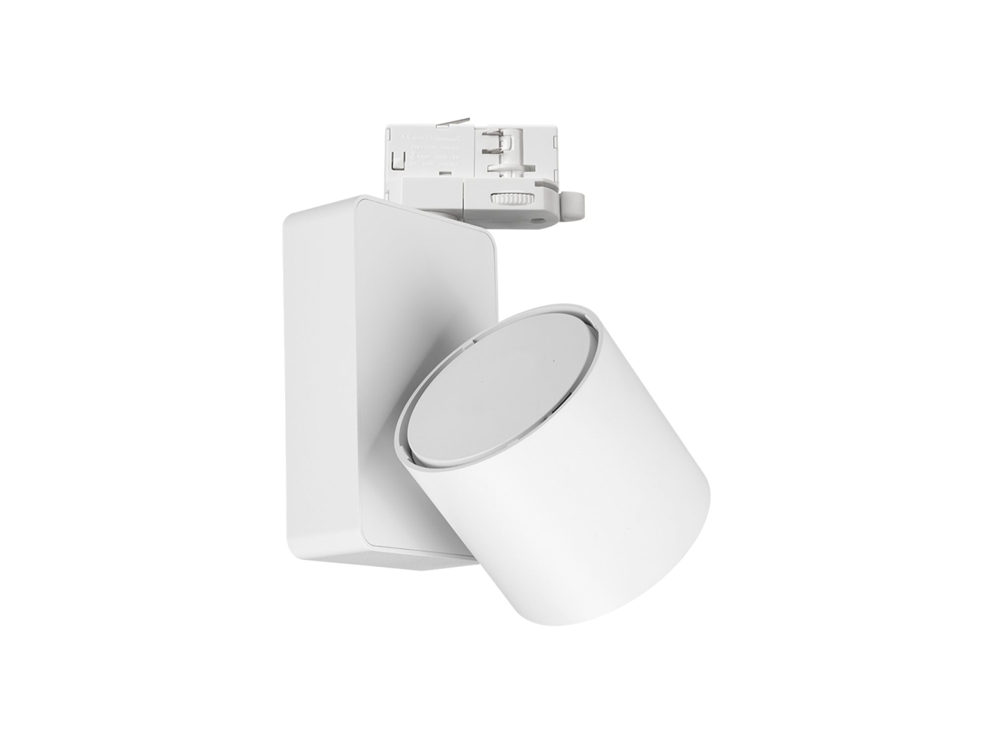 Biały reflektor szynowy 35 W i adapter od tyłu