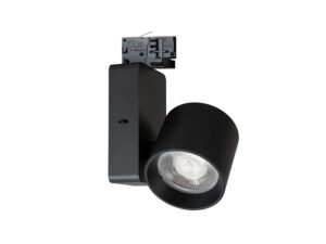 Miniaturka 1 - Czarny reflektor szynowy LED 35 W 3-obwodowy na białym tle
