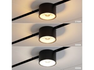 Miniaturka 2 - Czarny reflektor szynowy LED 7 W – trzy barwy światła CCT
