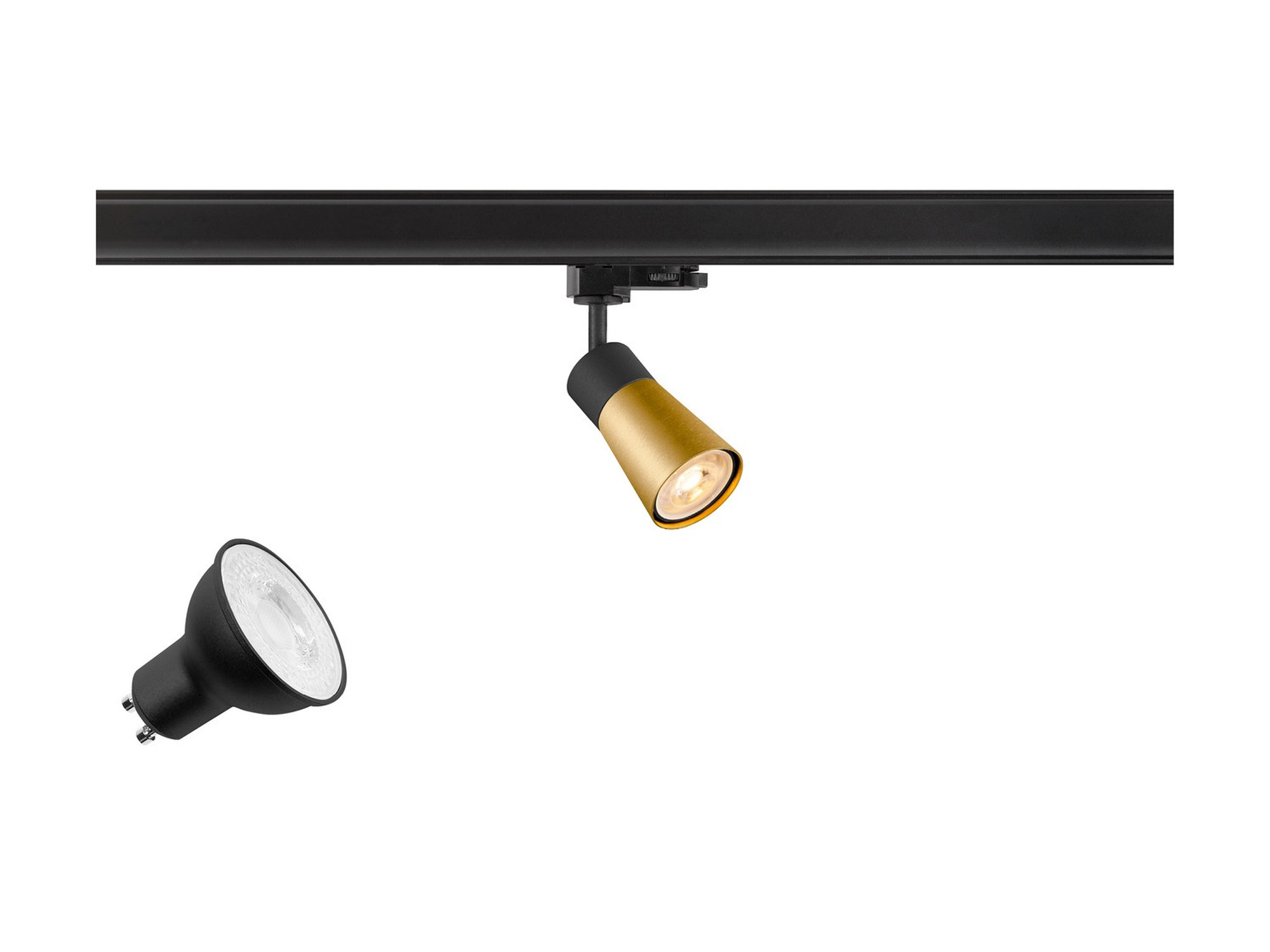 Czarno-złoty reflektor Puri 2.0 Cone GU10 2700 K