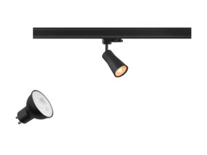 Miniaturka 3 - Czarny reflektor Puri 2.0 Cone GU10 3000 K w zestawie