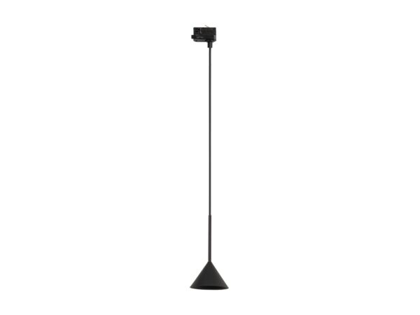 Lampa szynowa Tracer Cono Mini trójobwodowa czarna na białym tle