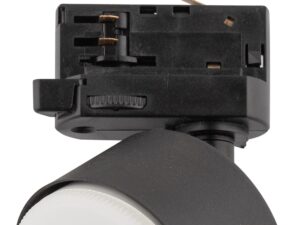 Miniaturka 1 - Czarny reflektor szynowy Tracer GX53, zbliżenie adaptera i metalowej obudowy