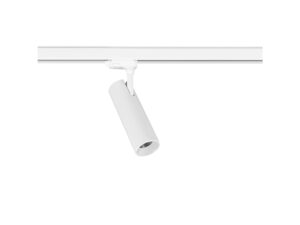 Miniaturka 12 - Biały reflektor szynowy LED 20 W z cylindryczną głowicą i adapterem, białe tło