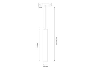 Miniaturka 7 - Rysunek reflektora tubowego: tuba 300 mm, średnica 30 mm, wysokość regulowana 300–1000 mm