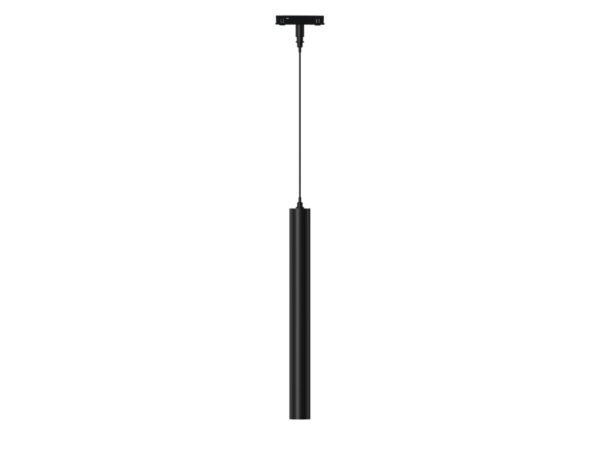 Czarny wiszący reflektor tubowy magnetyczny LED 7 W z przewodem i adapterem, białe tło