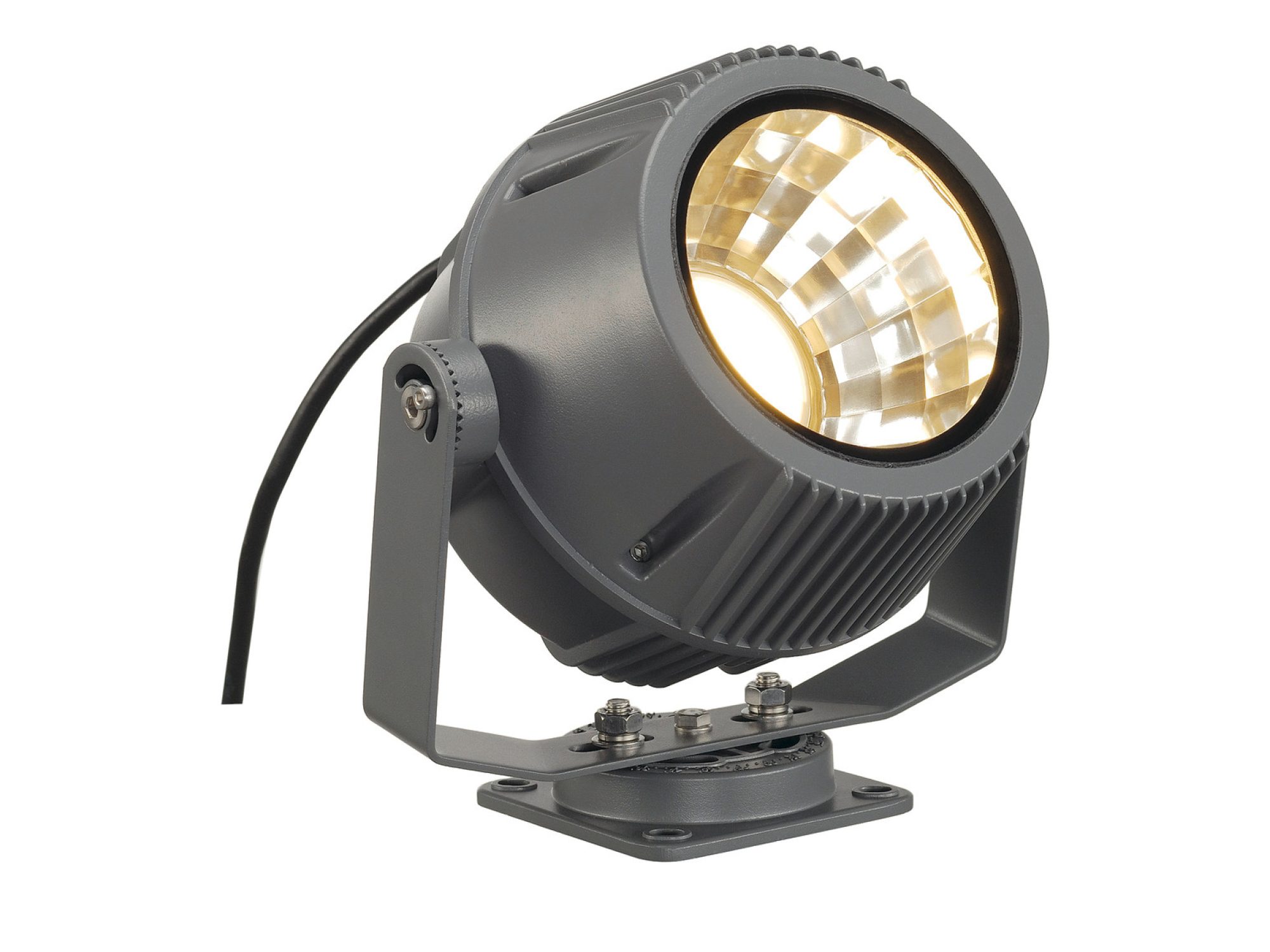 Szary reflektor elewacyjny Flac Beam LED 27 W z ruchomym uchwytem montażowym
