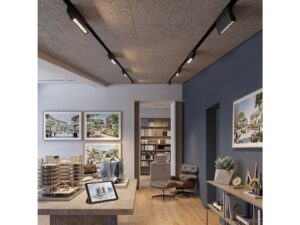 Miniaturka 6 - Reflektory magnetyczne LED zamontowane na szynach w nowoczesnym biurze