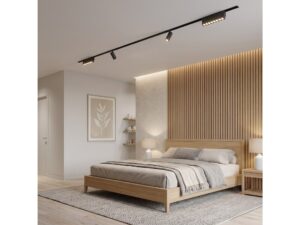 Miniaturka 7 - System czarnych reflektorów LED magnetycznych nad łóżkiem w sypialni