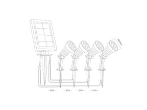 Miniaturka 4 - Reflektory solarne 3000 K w zestawie z panelem, dodatkowy widok