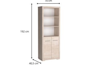 Miniaturka 1 - Regał Bertino 70 cm z podanymi wymiarami całkowitymi