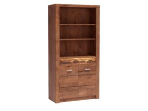 Miniaturka 1 - Regał Brenza 96 cm w wybarwieniu jesion jasny – otwarte półki i dolna szafka