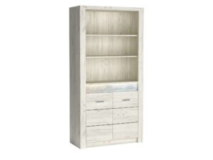 Miniaturka 2 - Regał do salonu Brenza 96 cm w kolorze kraft biały – widok mebla