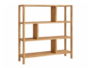 Miniaturka 4 - Regał dębowy Daverna 93 cm z sześcioma wnękami w kolorze naturalnego dębu – zdjęcie produktu na białym tle