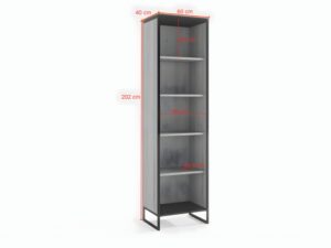 Miniaturka 1 - Regał loftowy Kongaro 60 cm dąb i czarny – zdjęcie 2