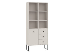 Miniaturka 1 - Regał Linvero 77 cm w kolorze kaszmir na metalowych płozach – widok z przodu