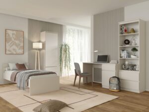 Miniaturka 5 - Regał Malvero 60 cm z drzwiami i 2 szufladami biały mat – zdjęcie 6
