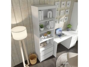 Miniaturka 4 - Regał otwarty z 2 szufladami Malvero 60 cm biały mat – zdjęcie 5