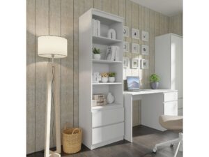 Miniaturka 5 - Regał otwarty z 2 szufladami Malvero 60 cm biały mat – zdjęcie 6