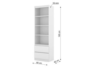 Miniaturka 3 - Regał otwarty z 2 szufladami Malvero 60 cm biały mat – zdjęcie 4