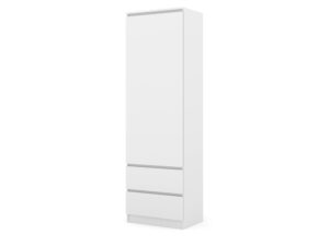 Miniaturka 2 - Regał Malvero 60 cm z drzwiami i 2 szufladami biały mat – zdjęcie 3