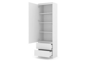 Miniaturka 1 - Regał Malvero 60 cm z drzwiami i 2 szufladami biały mat – zdjęcie 2