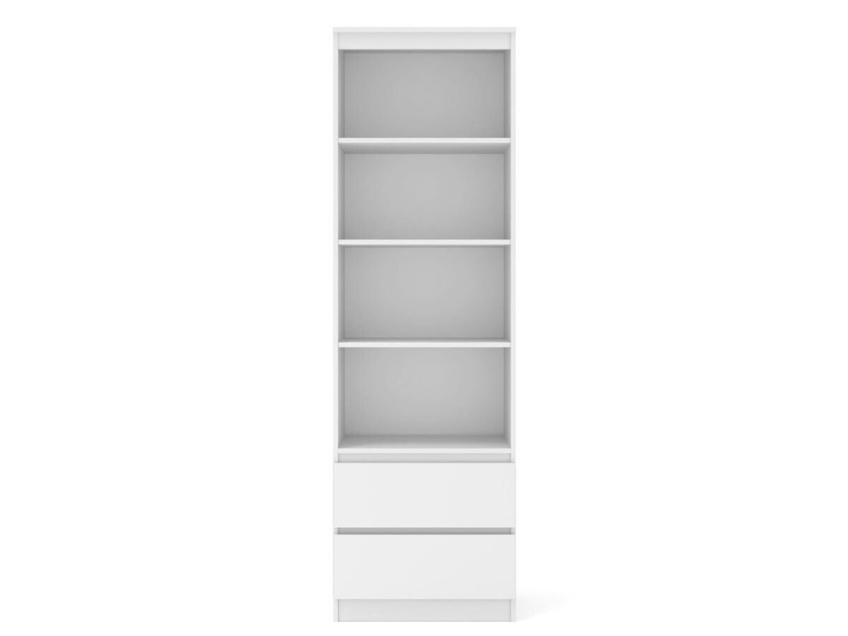 Regał otwarty z 2 szufladami Malvero 60 cm biały mat