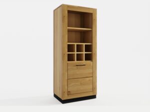 Miniaturka 1 - Regał na wino Renvano 60 cm dąb i czarny
