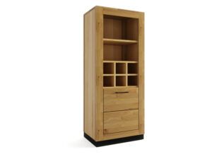 Miniaturka 7 - Regał na wino Renvano 60 cm dąb i czarny – widok na białym tle
