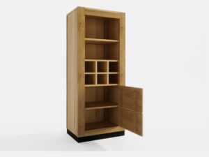 Miniaturka 3 - Regał na wino Renvano 60 cm dąb i czarny – zdjęcie 3