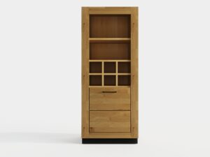 Miniaturka 4 - Regał na wino Renvano 60 cm dąb i czarny – zdjęcie 4