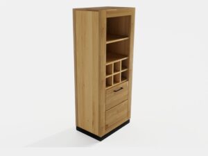 Miniaturka 6 - Regał na wino Renvano 60 cm dąb i czarny – zdjęcie 6