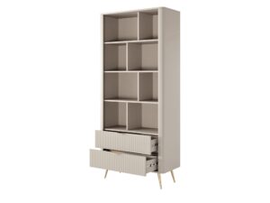 Miniaturka 2 - Regał Nesaro beżowy – wysunięte dwie szuflady