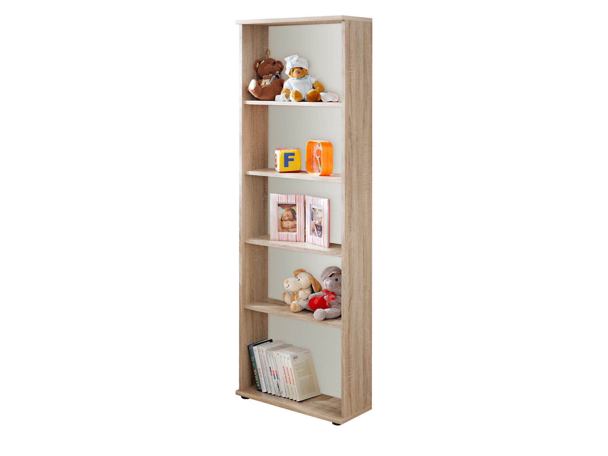 Regał otwarty Dinvoro 59 cm dąb Sonoma z czterema półkami