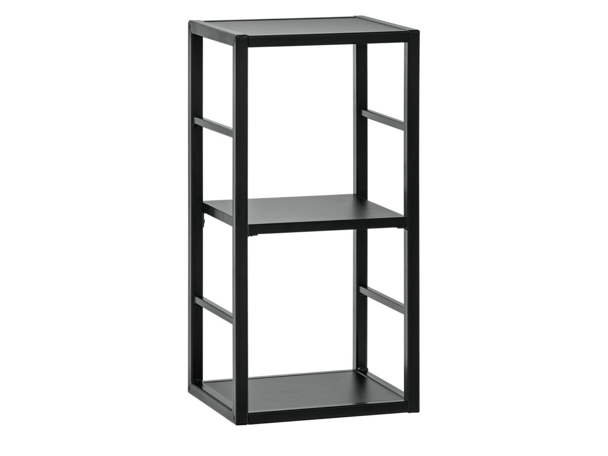 Regał z 3 półkami na metalowej ramie Kelmoro 30 cm czarny