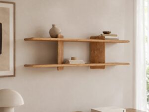 Miniaturka 3 - Niski regał wiszący Valdaro 140 cm dąb naturalny, wysokość 39 cm