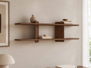 Miniaturka 4 - Regał wiszący Valdaro 140 × 39 cm z litego dębu, kolor tabacco
