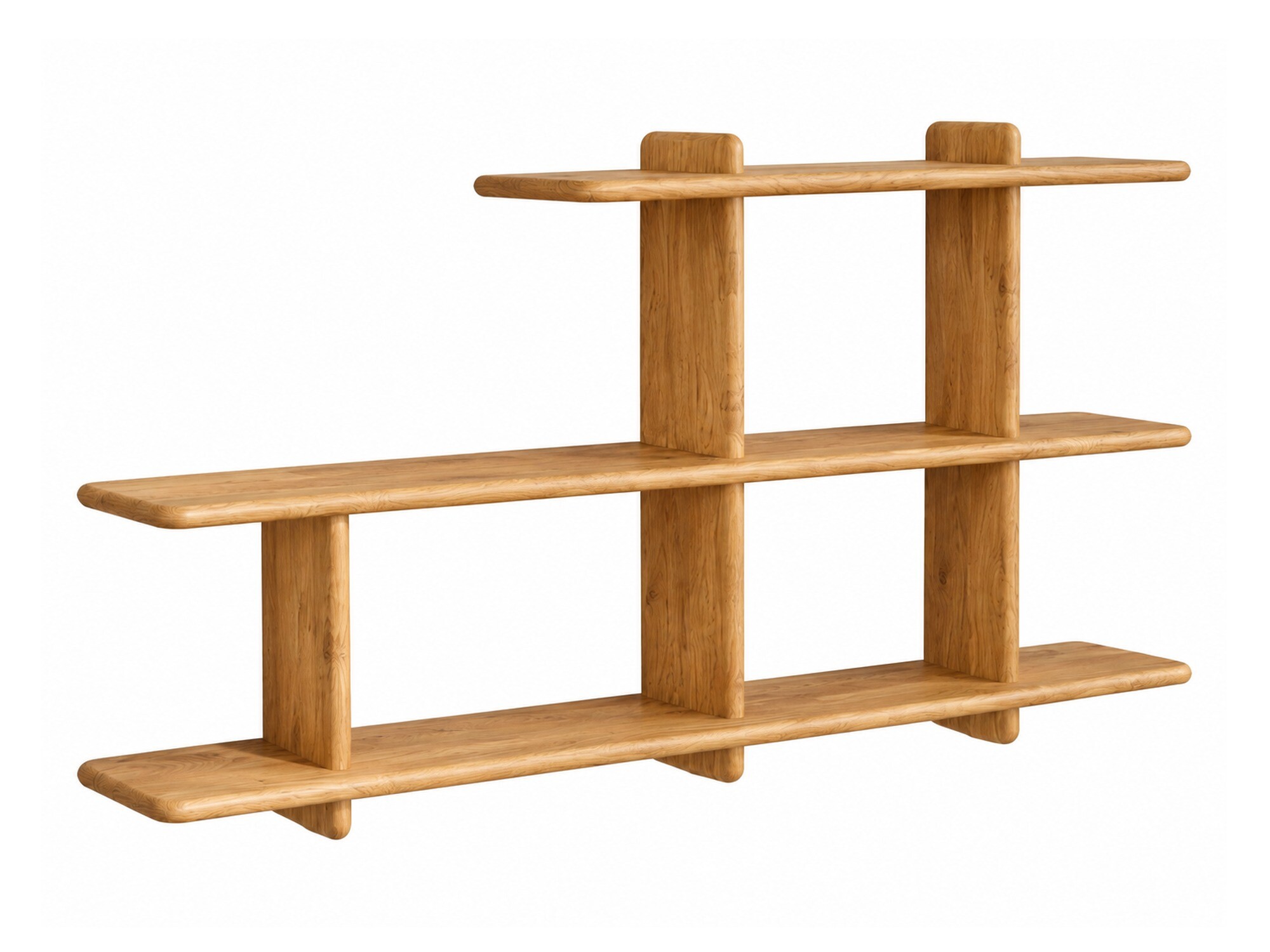 Regał wiszący modułowy Valdaro 140x66 cm w kolorze naturalnego dębu – zdjęcie produktu na białym tle