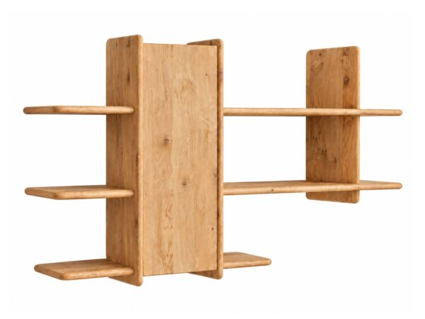 Regał wiszący Valdaro z szafką 140x86 cm w kolorze naturalnego dębu – zdjęcie produktu na białym tle
