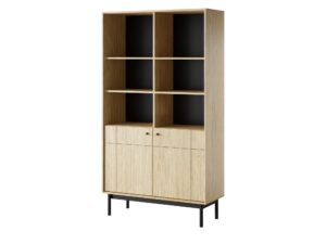 Miniaturka 4 - Regał Kiyomi dąb Linea – widok pod kątem na półki i podstawę