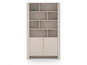 Miniaturka 9 - Regał Lavello 103 cm kaszmir – otwarte półki i dwoje drzwi od frontu