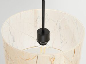 Miniaturka 31 - Regulowana lampa wisząca Elaria 40 cm beżowy marmur – detal abażuru od spodu
