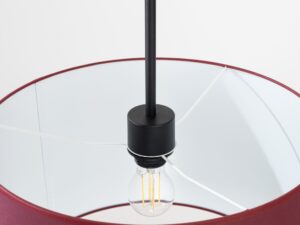 Miniaturka 9 - Regulowana lampa wisząca Elaria 40 cm burgundowy – detal abażuru od spodu