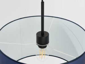 Miniaturka 17 - Regulowana lampa wisząca Elaria 40 cm granatowy – detal abażuru od spodu