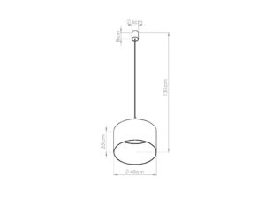 Miniaturka 4 - Wymiary – Regulowana lampa wisząca Elaria 40 cm