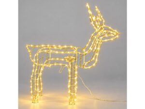 Miniaturka 1 - Świecący renifer LED 90 cm z porożem, widok z boku