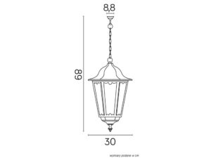 Miniaturka 4 - RETRO MAXI K 1018/1/BD – rysunek wymiarowy lampy wiszącej